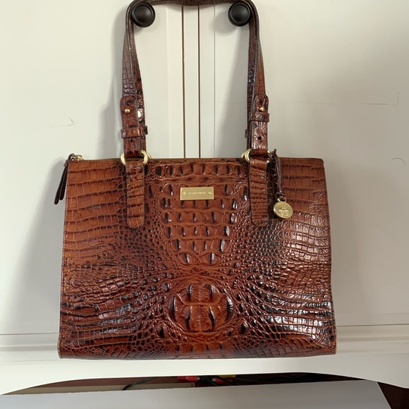 Brahmin Handbags - EUC BRAHMIN Purse Handbag Tote + Fob Pecan Leather